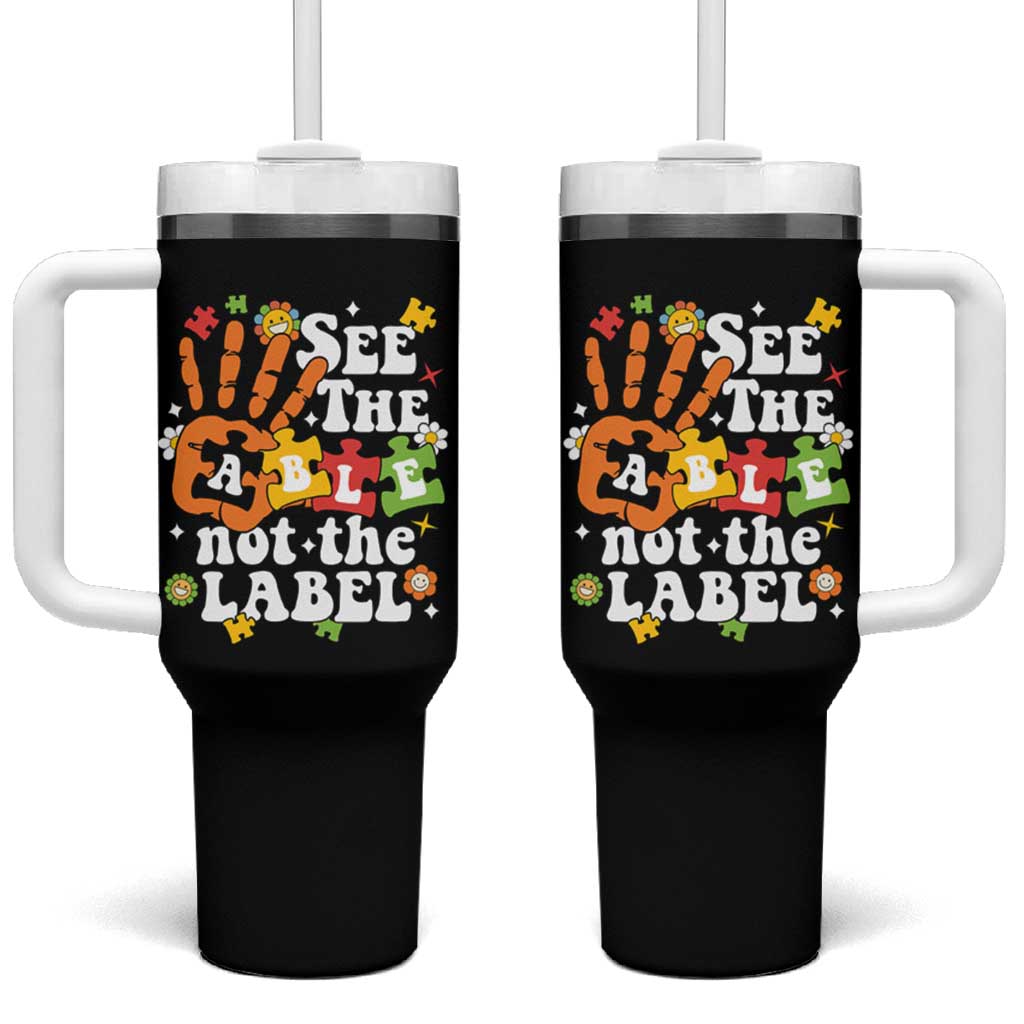 Autism Awareness Tumbler With Handle See The Able Not The Label