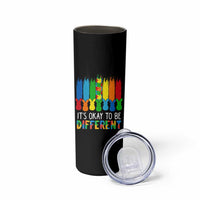 Autism Awareness Skinny Tumbler It's OK To Be Different Puzzle Easter Bunny
