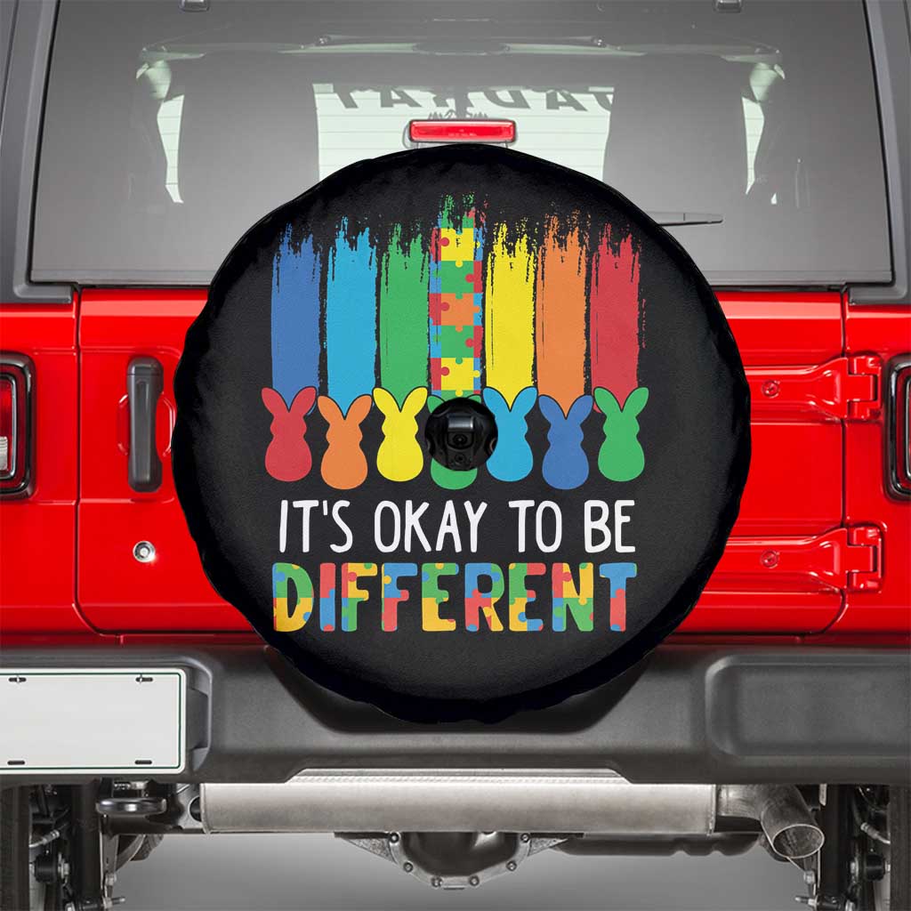 Autism Awareness Spare Tire Cover It's OK To Be Different Puzzle Easter Bunny