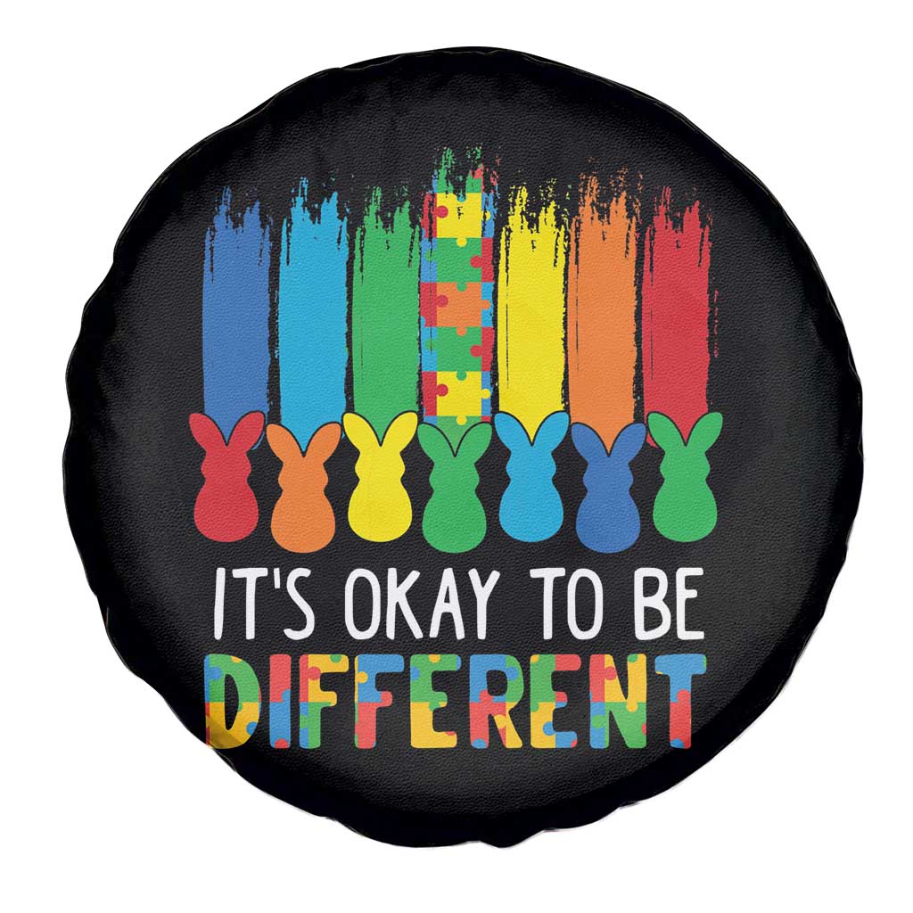 Autism Awareness Spare Tire Cover It's OK To Be Different Puzzle Easter Bunny
