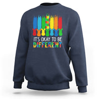 Autism Awareness Sweatshirt It's OK To Be Different Puzzle Easter Bunny - Wonder Print Shop
