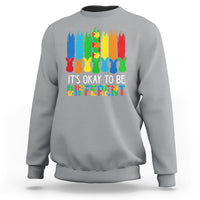 Autism Awareness Sweatshirt It's OK To Be Different Puzzle Easter Bunny - Wonder Print Shop
