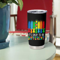 Autism Awareness Tumbler Cup It's OK To Be Different Puzzle Easter Bunny