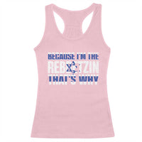 Funny Jewish Racerback Tank Top Because I'm The Rebbetzin That's Why Rabbi Purim