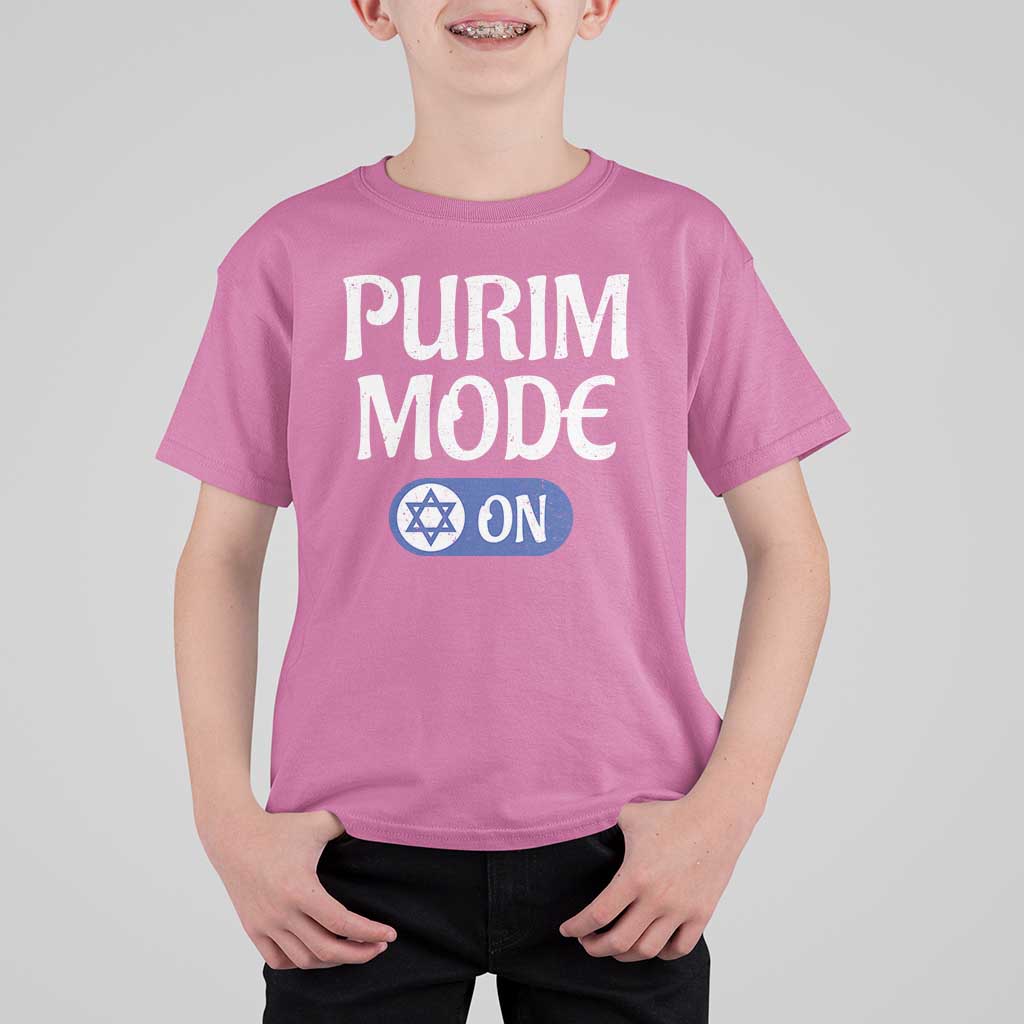 Funny Purim Mode On T Shirt For Kid Jewish Star of David