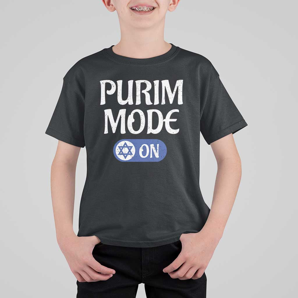 Funny Purim Mode On T Shirt For Kid Jewish Star of David