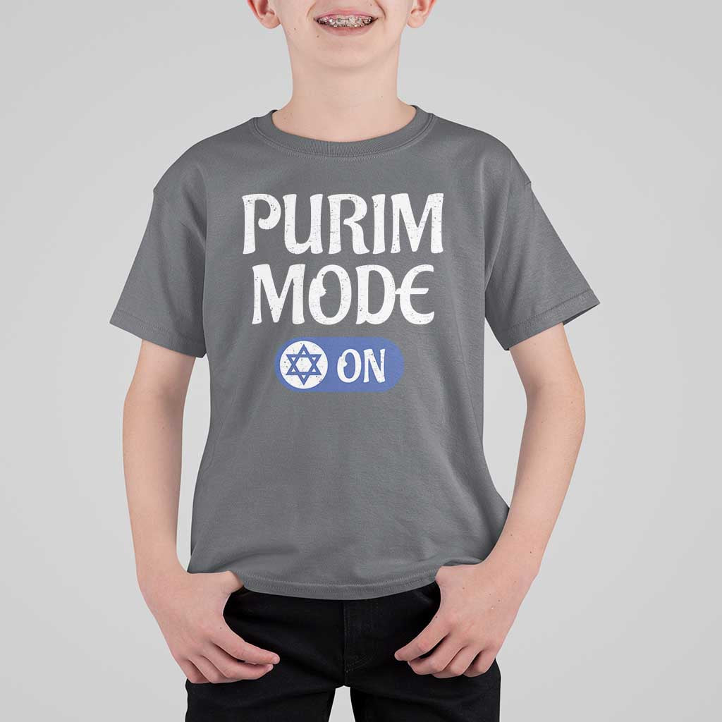 Funny Purim Mode On T Shirt For Kid Jewish Star of David