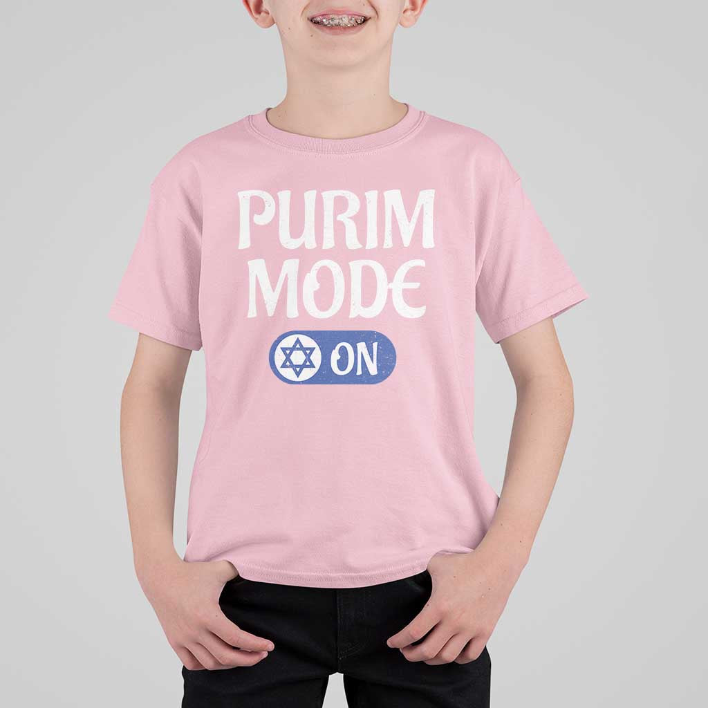 Funny Purim Mode On T Shirt For Kid Jewish Star of David