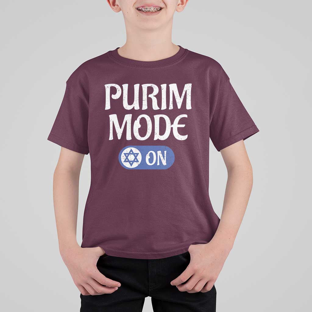 Funny Purim Mode On T Shirt For Kid Jewish Star of David