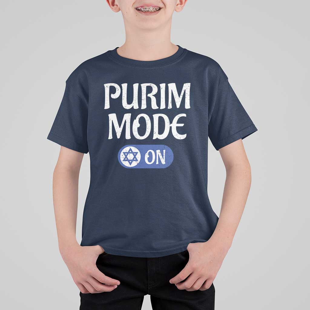 Funny Purim Mode On T Shirt For Kid Jewish Star of David