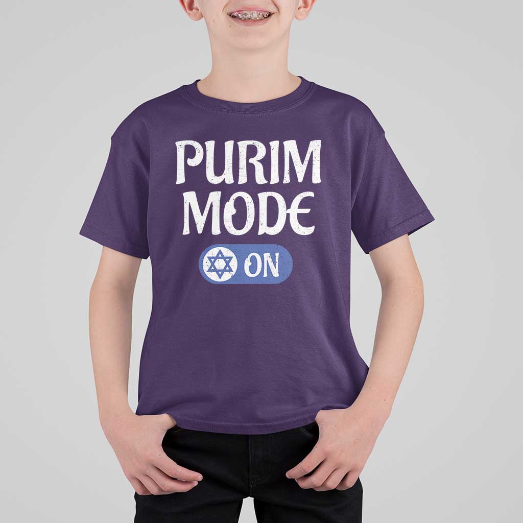 Funny Purim Mode On T Shirt For Kid Jewish Star of David