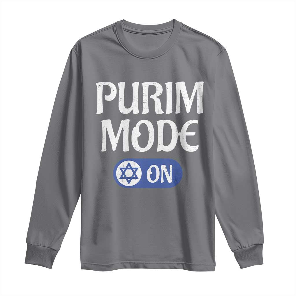 Funny Purim Mode On Long Sleeve Shirt Jewish Star of David