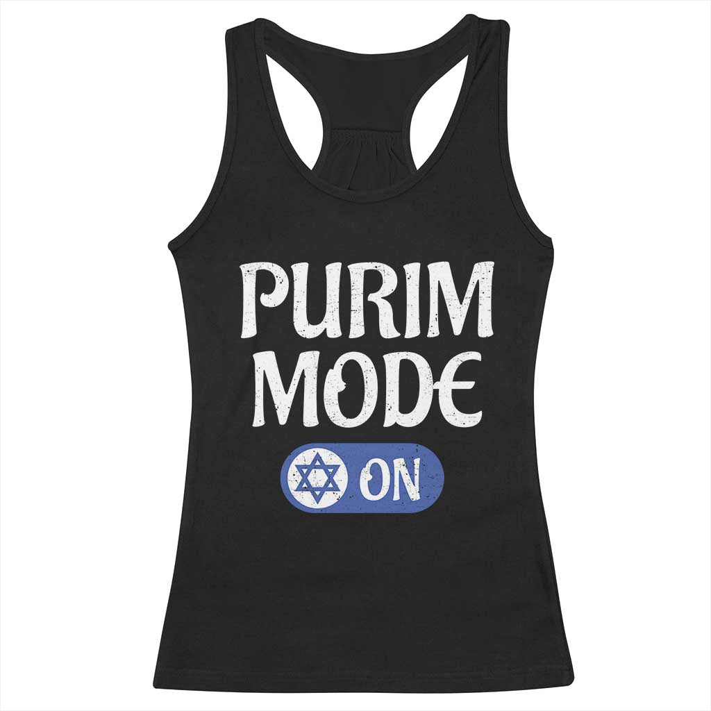 Funny Purim Mode On Racerback Tank Top Jewish Star of David