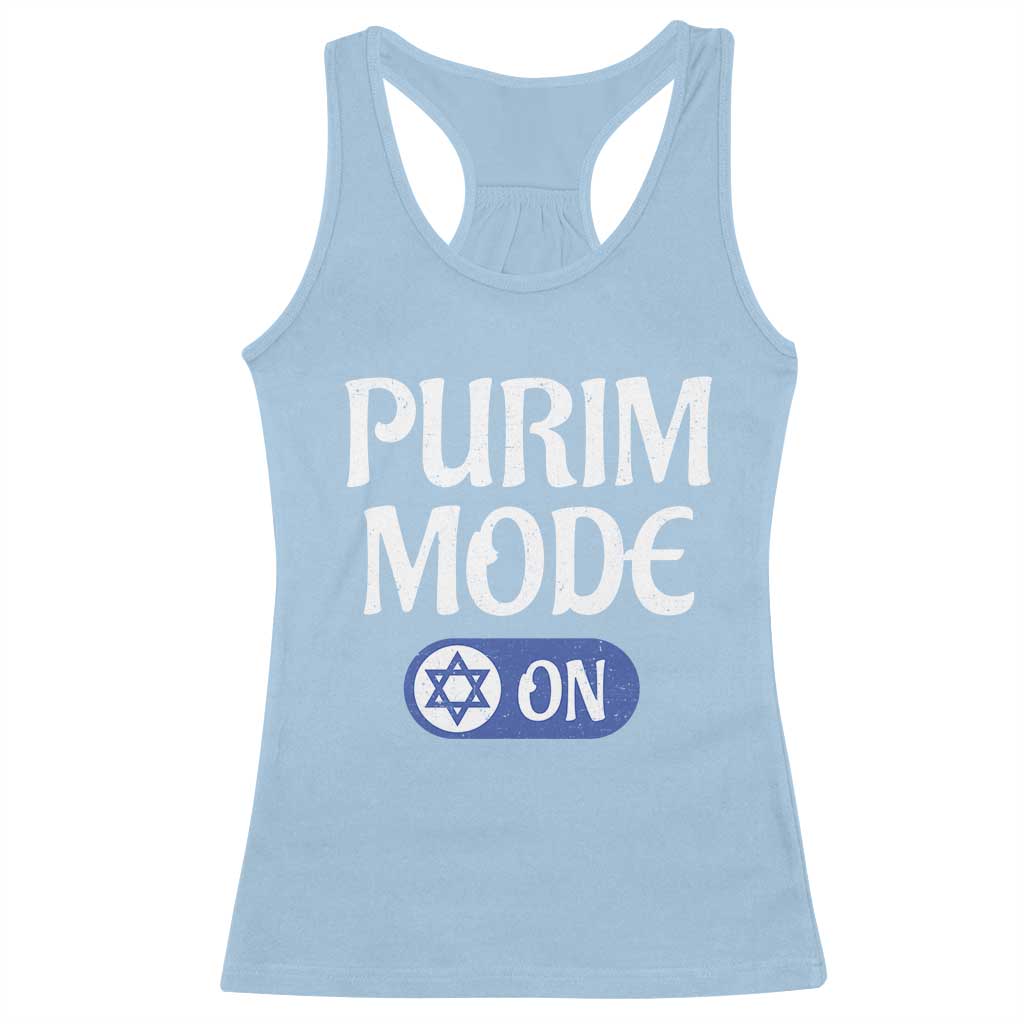 Funny Purim Mode On Racerback Tank Top Jewish Star of David