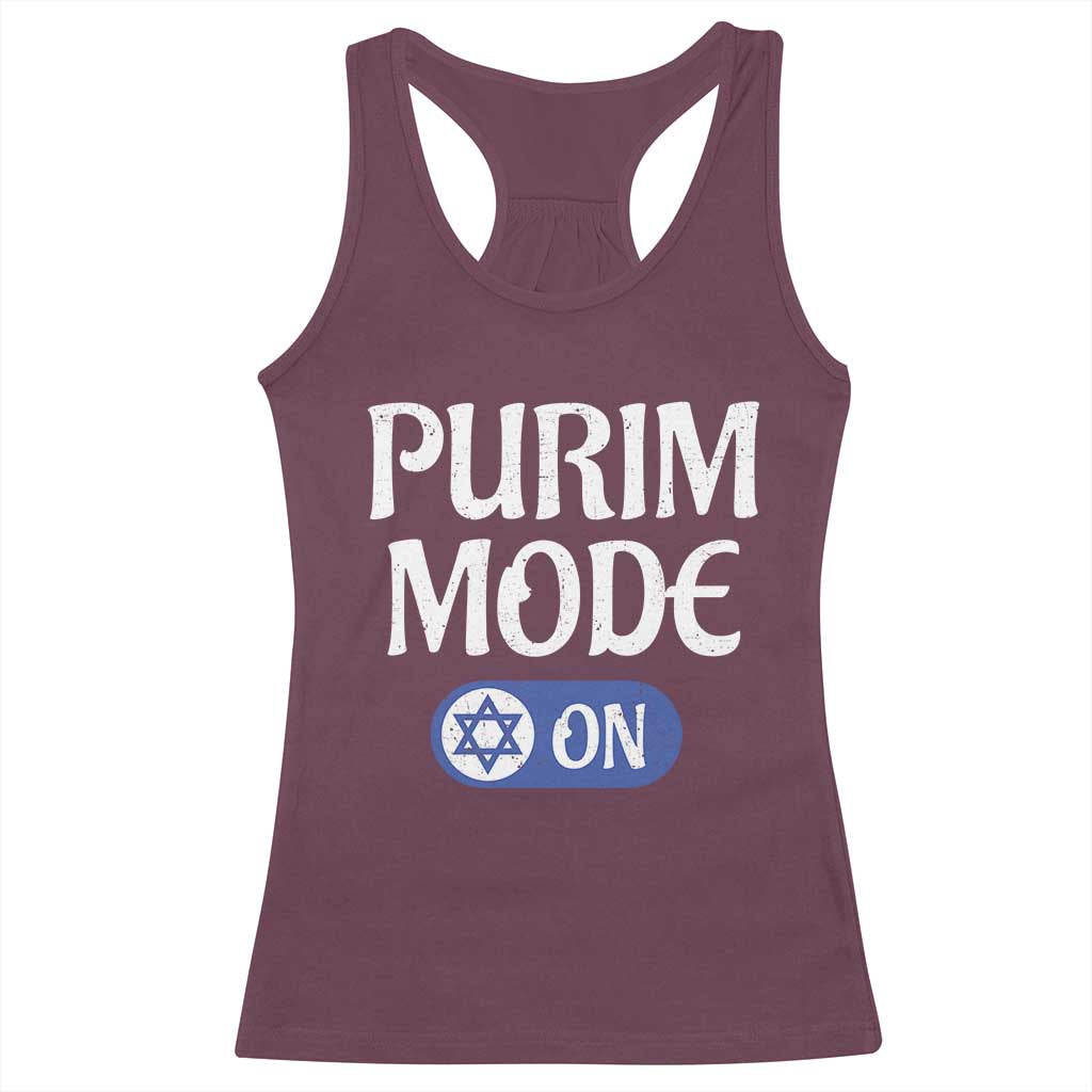 Funny Purim Mode On Racerback Tank Top Jewish Star of David