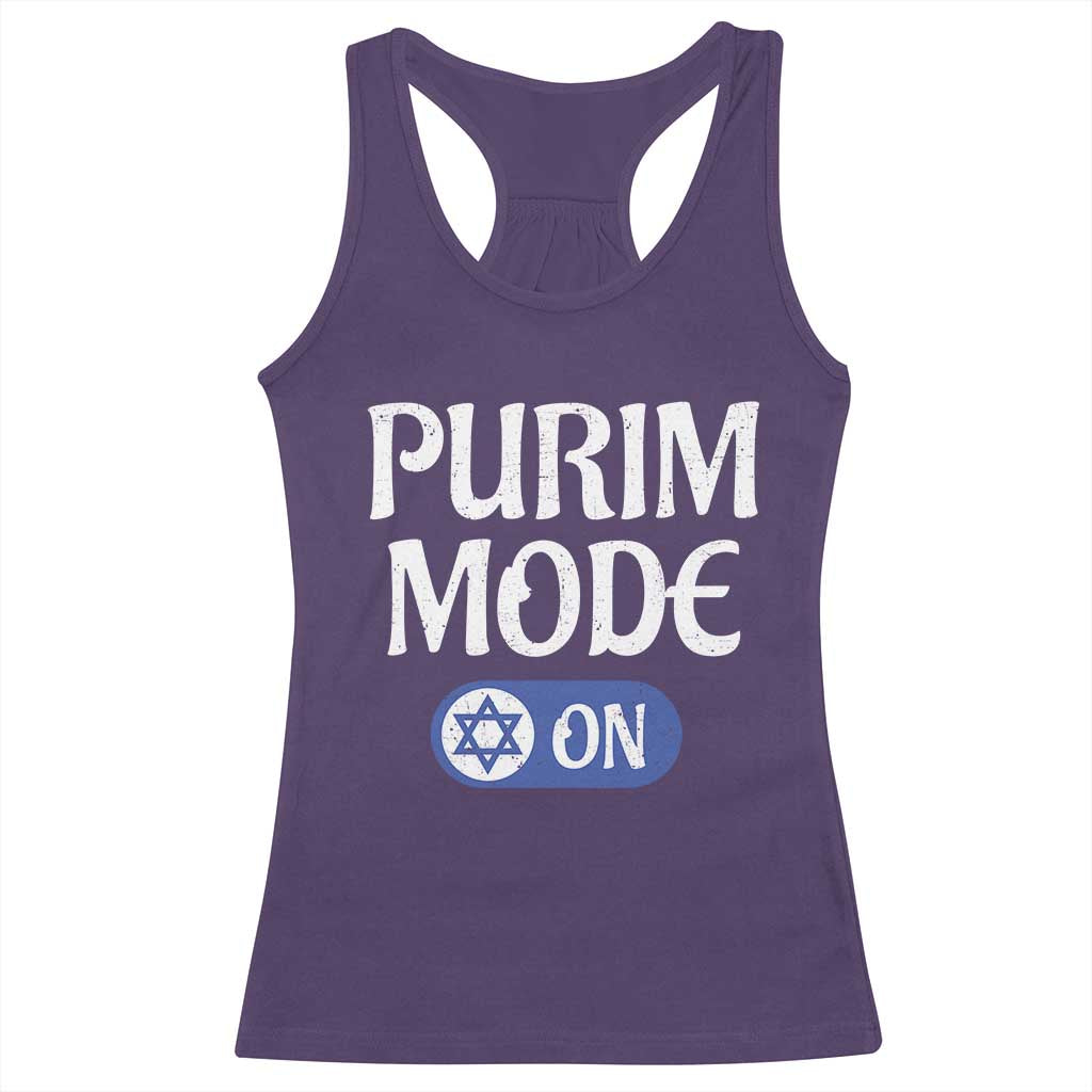 Funny Purim Mode On Racerback Tank Top Jewish Star of David