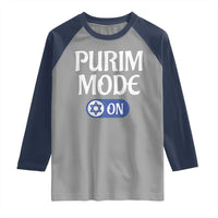 Funny Purim Mode On Raglan Shirt Jewish Star of David
