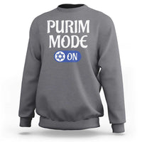 Funny Purim Mode On Sweatshirt Jewish Star of David