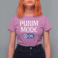 Funny Purim Mode On T Shirt For Women Jewish Star of David