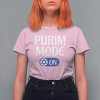 Funny Purim Mode On T Shirt For Women Jewish Star of David