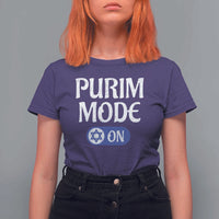 Funny Purim Mode On T Shirt For Women Jewish Star of David