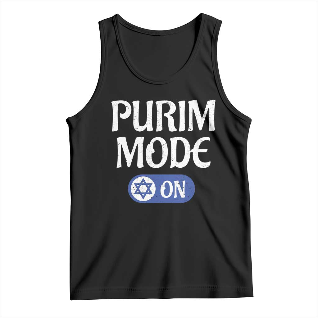 Funny Purim Mode On Tank Top Jewish Star of David