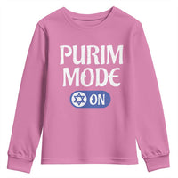 Funny Purim Mode On Youth Sweatshirt Jewish Star of David