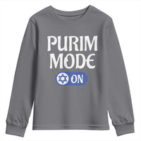 Funny Purim Mode On Youth Sweatshirt Jewish Star of David