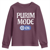 Funny Purim Mode On Youth Sweatshirt Jewish Star of David