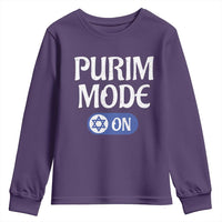 Funny Purim Mode On Youth Sweatshirt Jewish Star of David