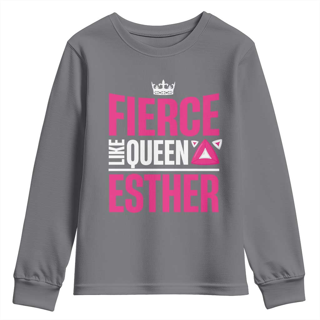 Purim Fierce Like Queen Esther Youth Sweatshirt