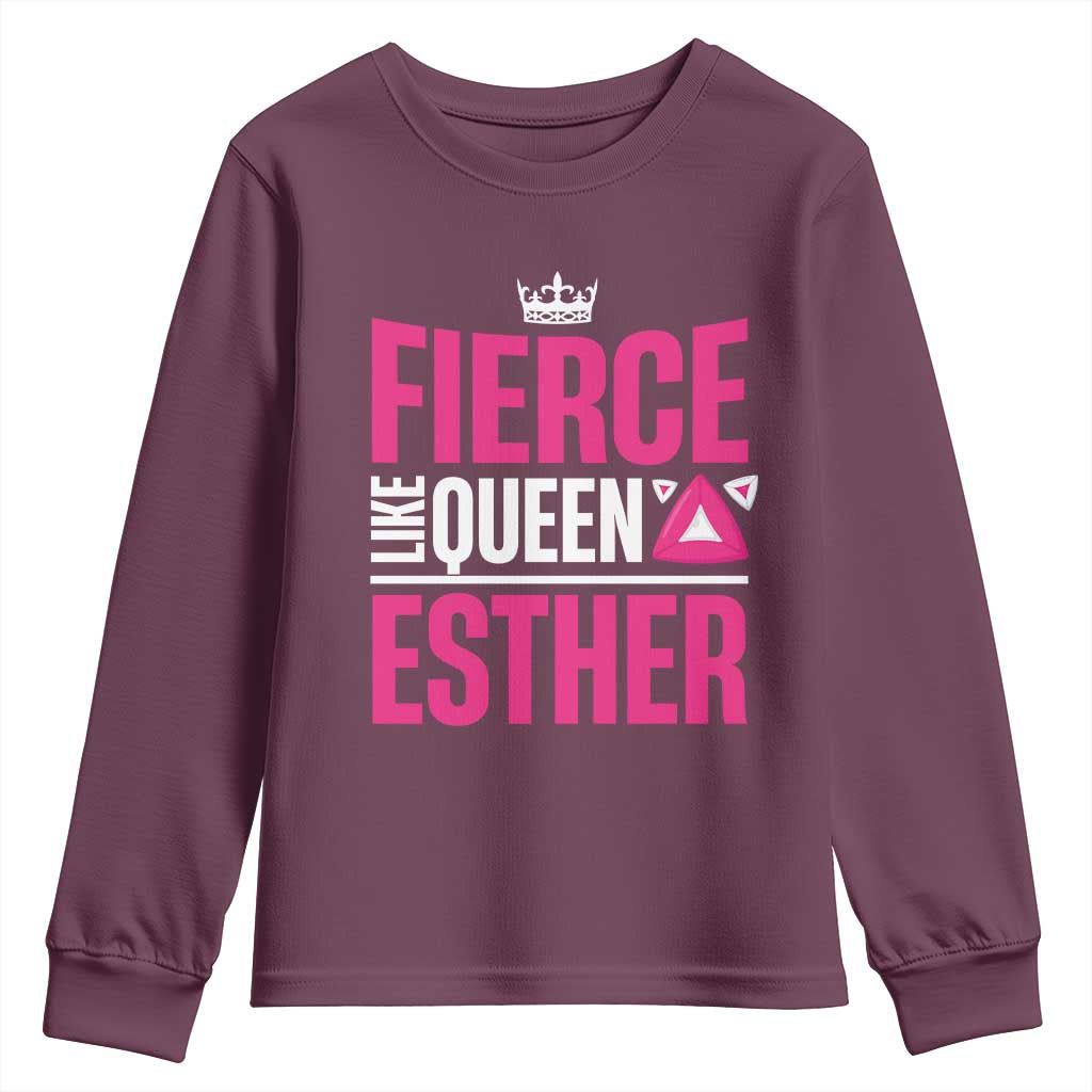 Purim Fierce Like Queen Esther Youth Sweatshirt