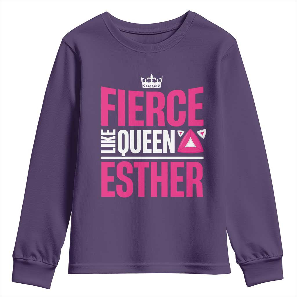 Purim Fierce Like Queen Esther Youth Sweatshirt