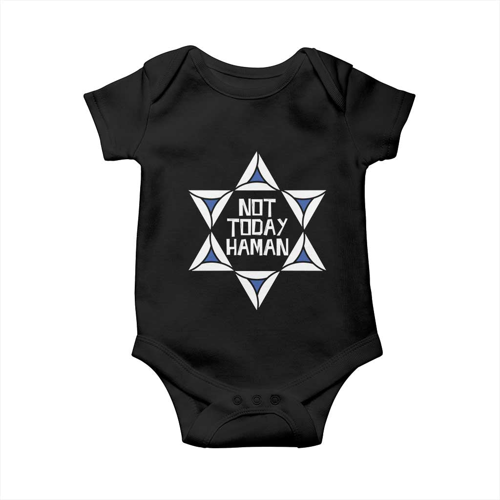 Not Today Haman Purim Baby Onesie Hamantash Jewish Star of David