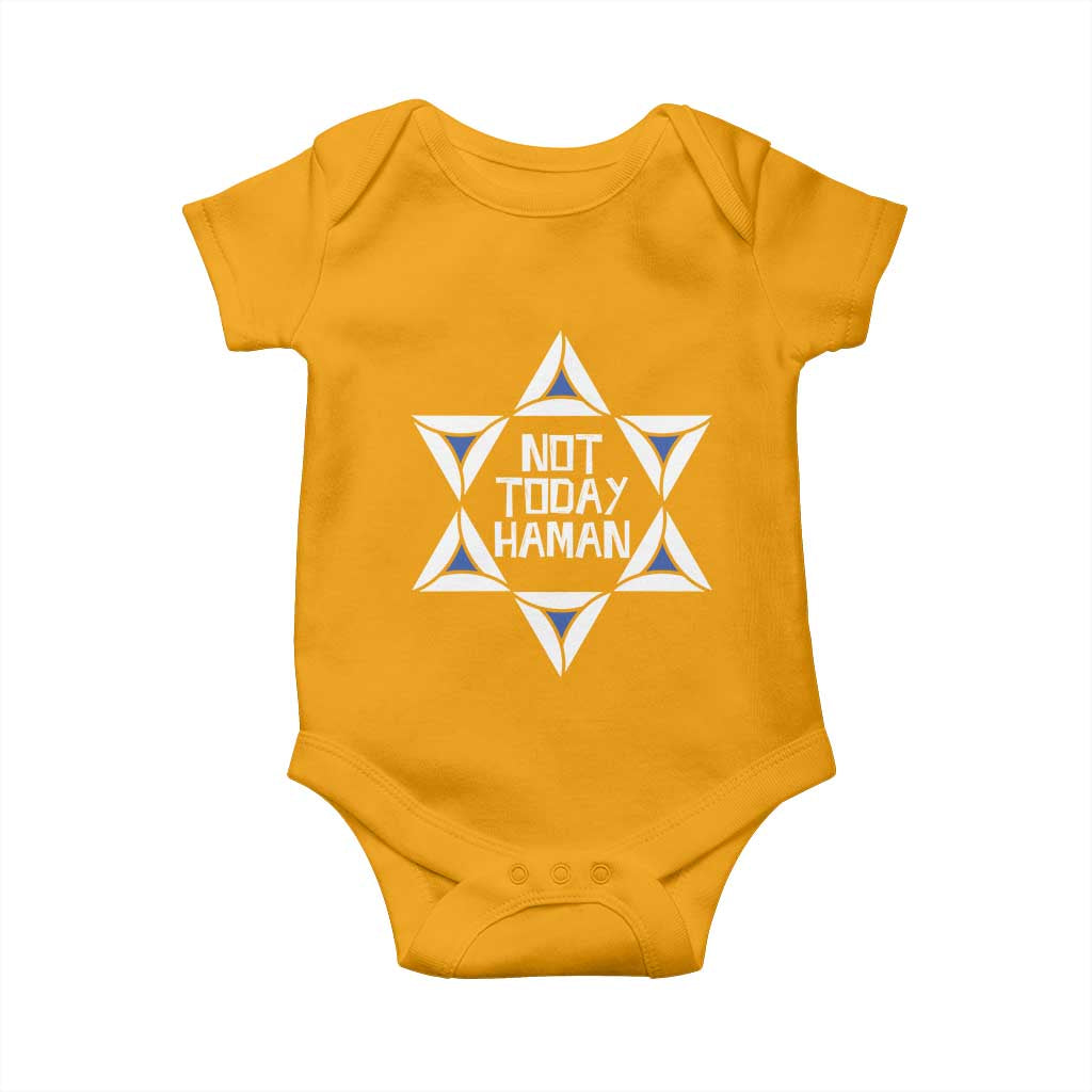 Not Today Haman Purim Baby Onesie Hamantash Jewish Star of David