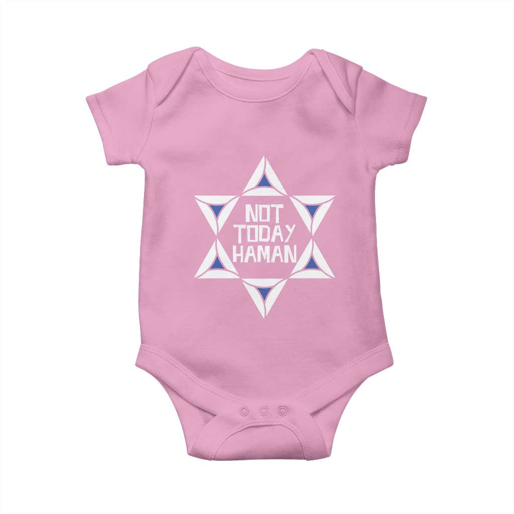 Not Today Haman Purim Baby Onesie Hamantash Jewish Star of David