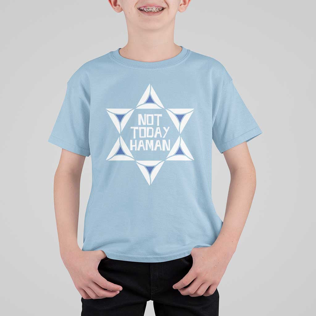 Not Today Haman Purim T Shirt For Kid Hamantash Jewish Star of David
