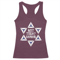 Not Today Haman Purim Racerback Tank Top Hamantash Jewish Star of David