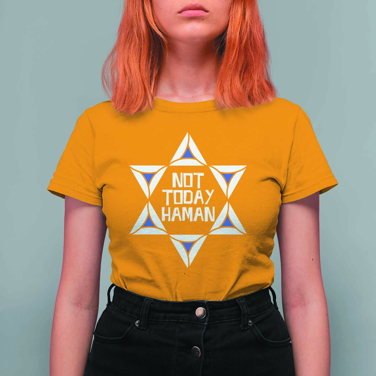 Not Today Haman Purim T Shirt For Women Hamantash Jewish Star of David