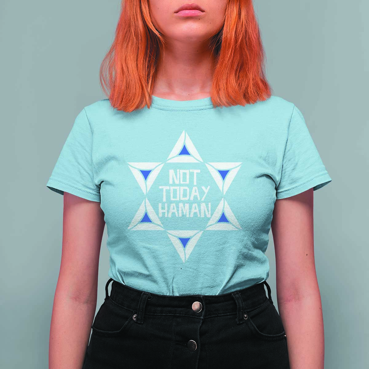 Not Today Haman Purim T Shirt For Women Hamantash Jewish Star of David