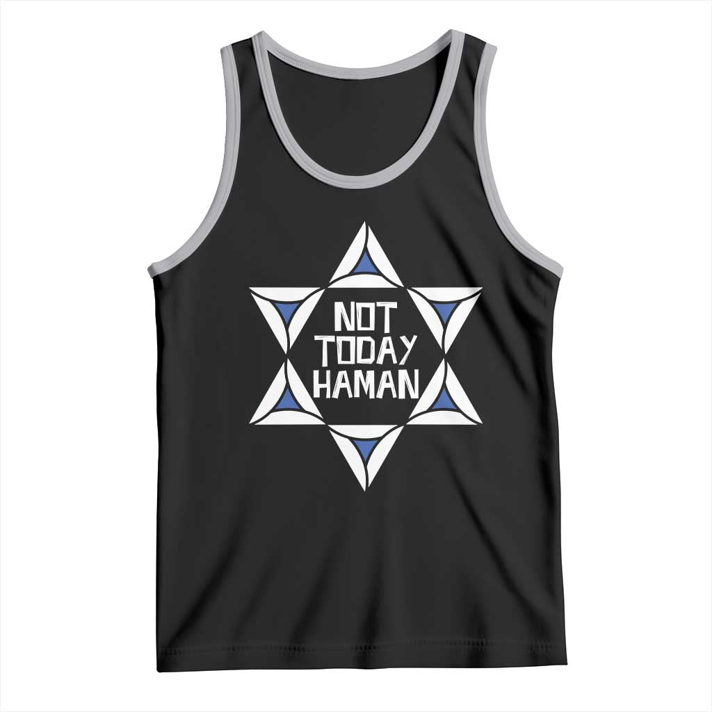Not Today Haman Purim Tank Top Hamantash Jewish Star of David