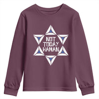 Not Today Haman Purim Youth Sweatshirt Hamantash Jewish Star of David