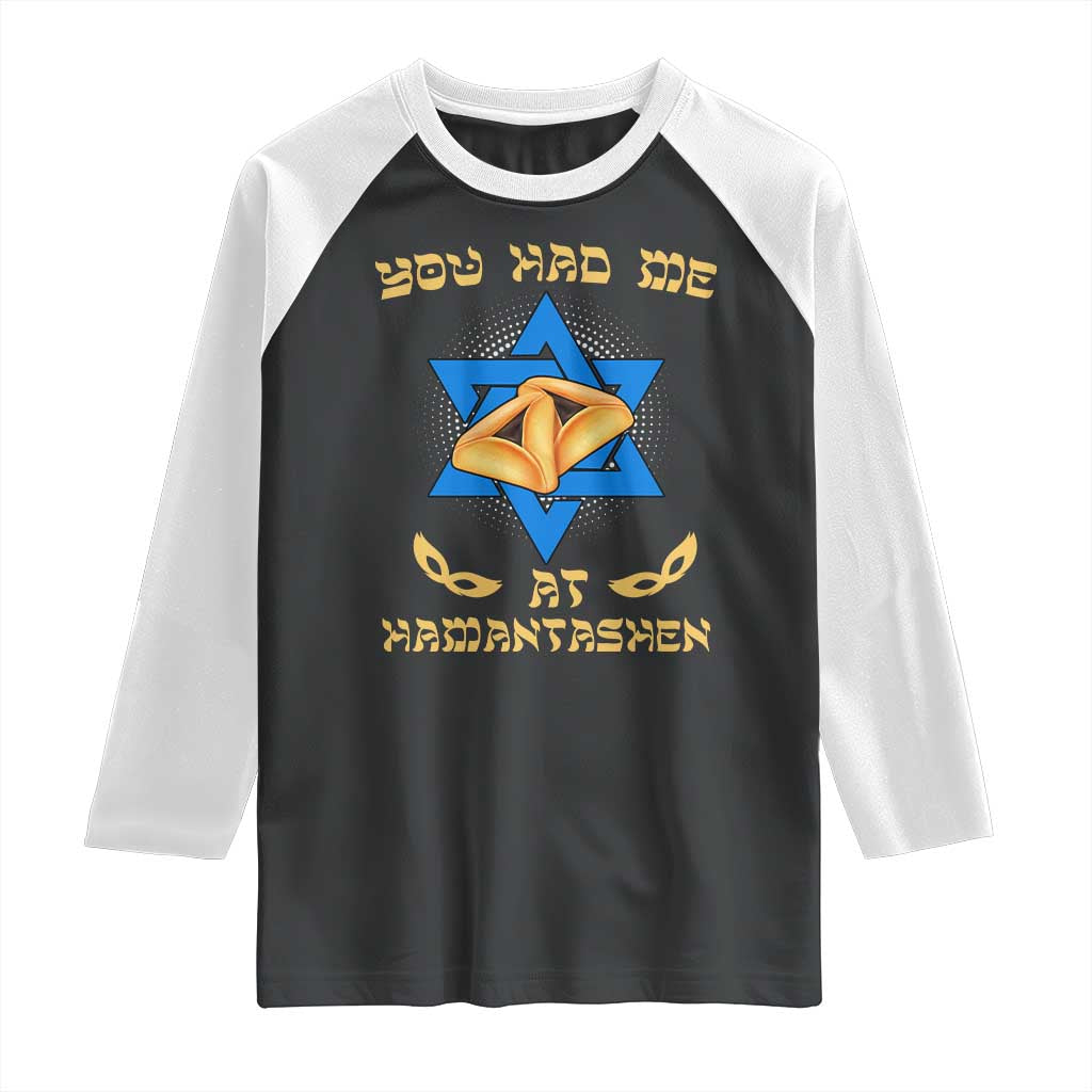 Funny Purim Raglan Shirt You Had Me At Hamantash
