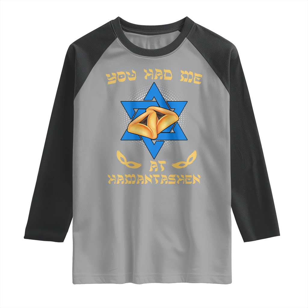 Funny Purim Raglan Shirt You Had Me At Hamantash