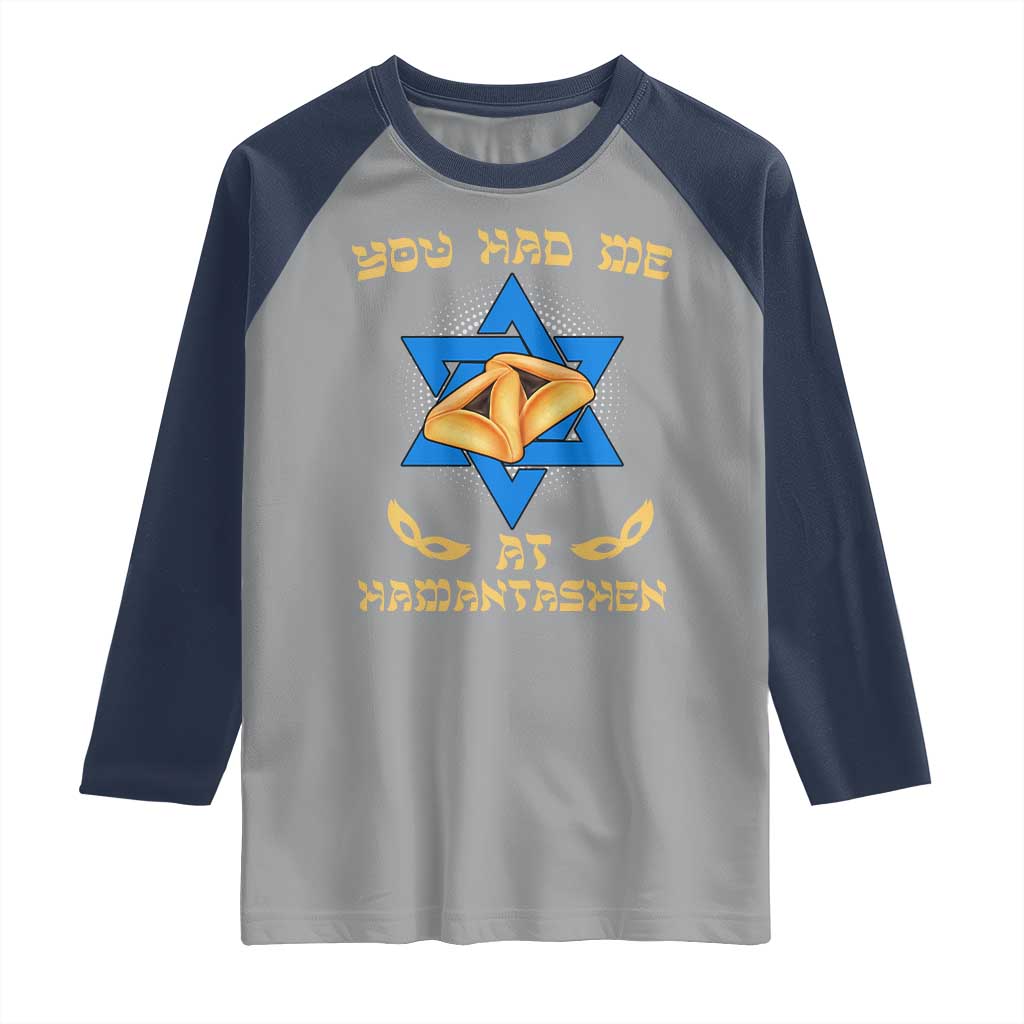 Funny Purim Raglan Shirt You Had Me At Hamantash