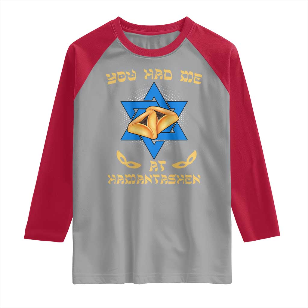 Funny Purim Raglan Shirt You Had Me At Hamantash