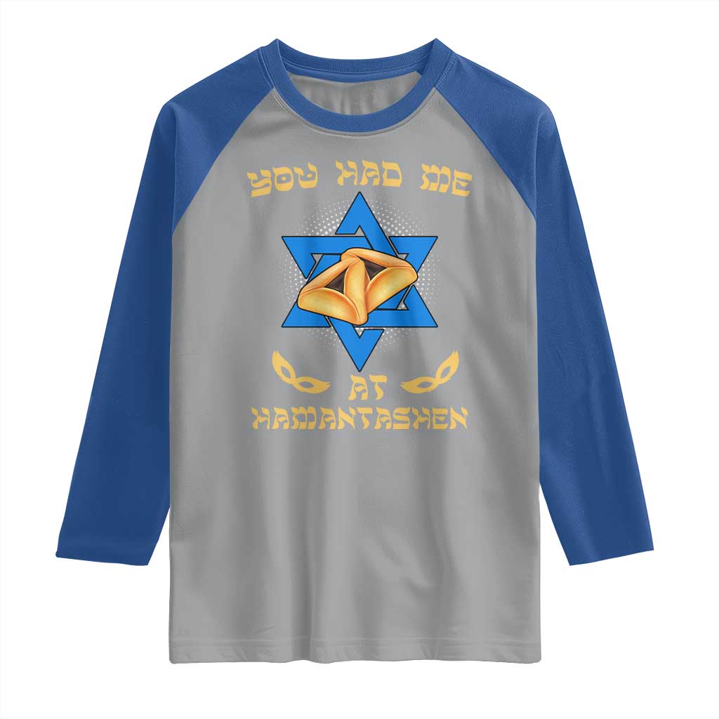 Funny Purim Raglan Shirt You Had Me At Hamantash