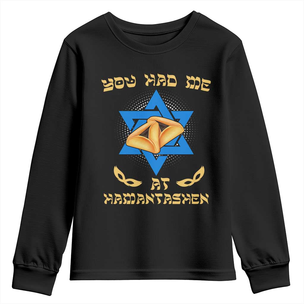 Funny Purim Youth Sweatshirt You Had Me At Hamantash