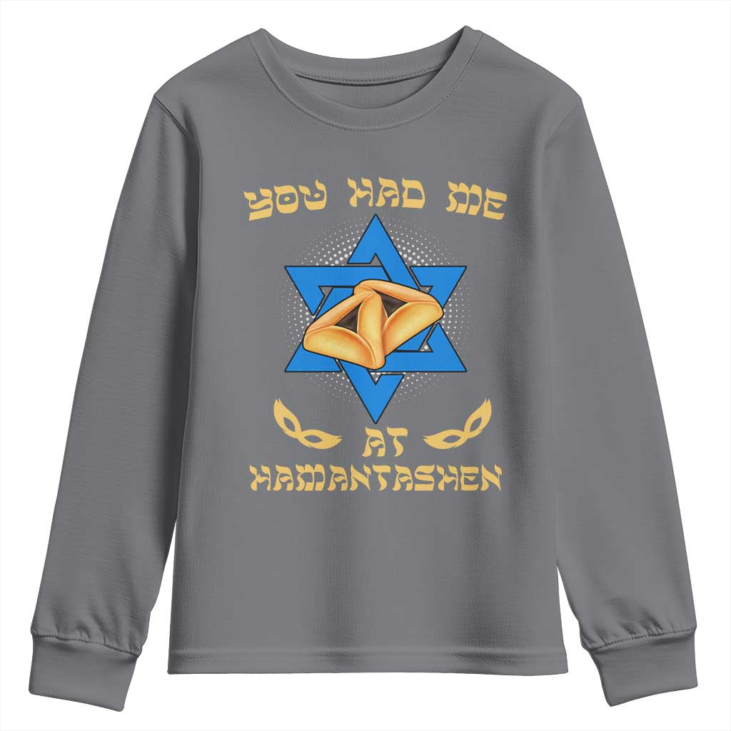Funny Purim Youth Sweatshirt You Had Me At Hamantash