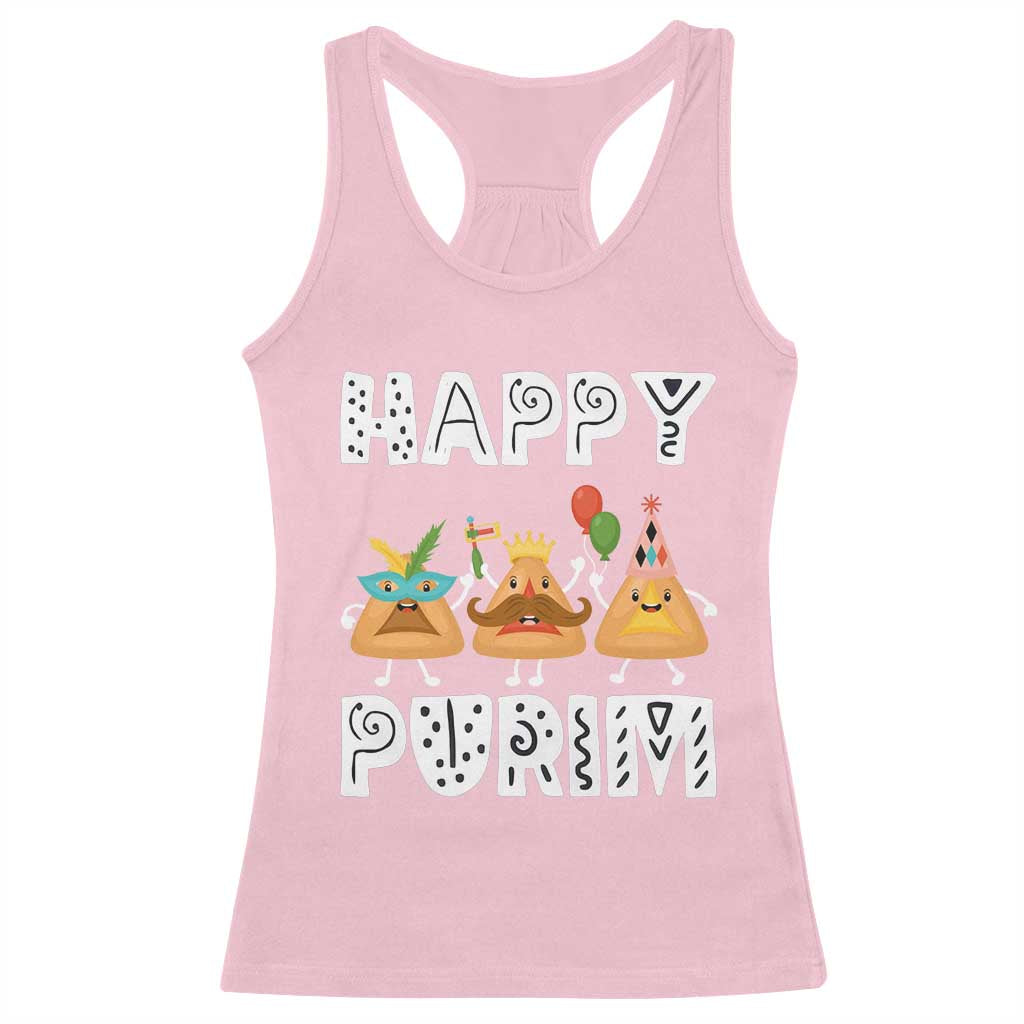 Happy Purim Funny Hamantash Racerback Tank Top